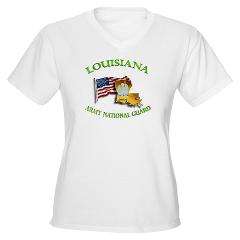 LAARNG - A01 - 04 - DUI - Lousiana Army National Guard with Flag Women's V-Neck T-Shirt