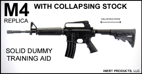 Inert, Replica M4 Solid Dummy Training Rifle W/ Collapsing Stock - Click Image to Close