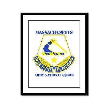 MAARNG - M01 - 02 - DUI - MASSACHUSETTS ARMY NATIONAL GUARD WITH TEXT - Framed Panel Print - Click Image to Close