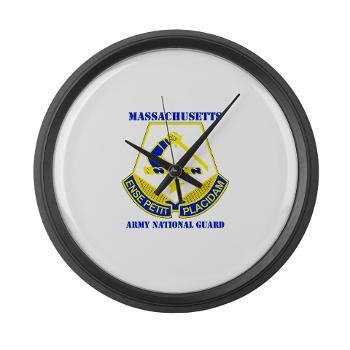 MAARNG - M01 - 03 - DUI - MASSACHUSETTS ARMY NATIONAL GUARD WITH TEXT - Large Wall Clock - Click Image to Close