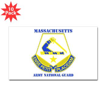 MAARNG - M01 - 01 - DUI - MASSACHUSETTS ARMY NATIONAL GUARD WITH TEXT - Sticker (Rectangle 10 pk)