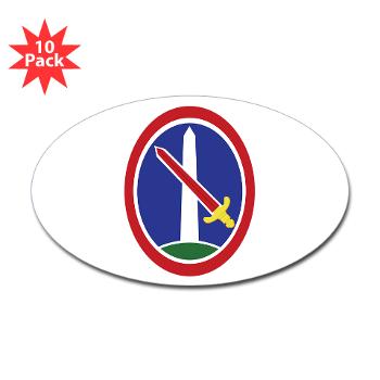 MDW - M01 - 01 - Army Military District of Washington (MDW) with Text - Sticker (Oval 10 pk)
