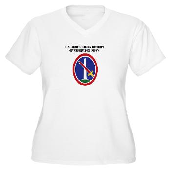 MDW - A01 - 04 - Army Military District of Washington (MDW) with Text - Women's V-Neck T-Shirt