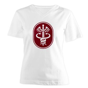 MEDCOM - A01 - 04 - SSI - U.S. Army Medical Command (MEDCOM) - Women's V-Neck T-Shirt