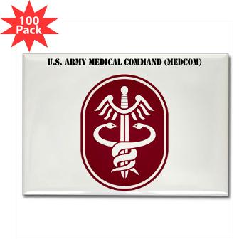 MEDCOM - M01 - 01 - SSI - U.S. Army Medical Command (MEDCOM) with Text - Rectangle Magnet (100 pack) - Click Image to Close