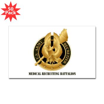 MEDRB - M01 - 01 - DUI - Medical Recruiting Battalion with Text - Sticker (Rectangle 50 pk)