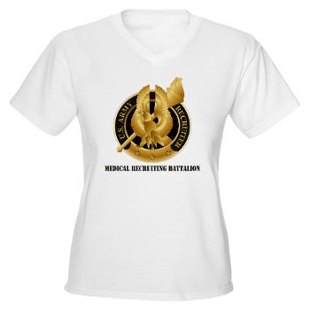 MEDRB - A01 - 04 - DUI - Medical Recruiting Battalion with Text - Women's V-Neck T-Shirt