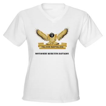 MGRB - A01 - 04 - DUI - Montgomery Recruiting Battalion with Text - Women's V-Neck T-Shirt - Click Image to Close