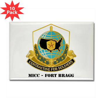 MICCFB - M01 - 01 - DUI - MICC - Fort Bragg with Text - Rectangle Magnet (10 pack)
