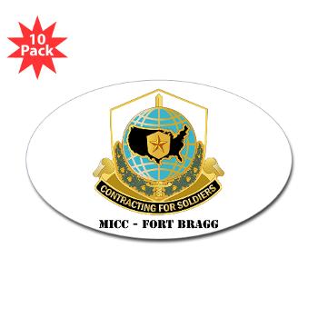 MICCFB - M01 - 01 - DUI - MICC - Fort Bragg with Text - Sticker (Oval 10 pk) - Click Image to Close