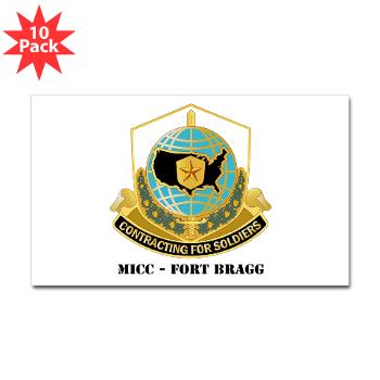 MICCFB - M01 - 01 - DUI - MICC - Fort Bragg with Text - Sticker (Rectangle 10 pk)