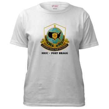 MICCFB - A01 - 04 - DUI - MICC - Fort Bragg with Text - Women's T-Shirt - Click Image to Close