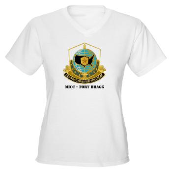 MICCFB - A01 - 04 - DUI - MICC - Fort Bragg with Text - Women's V-Neck T-Shirt - Click Image to Close