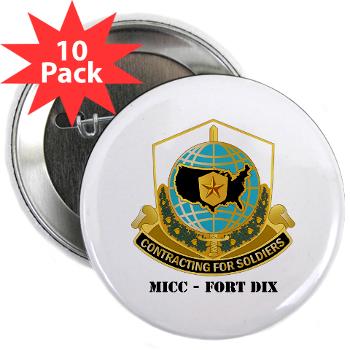 MICCFD - M01 - 01 - DUI - MICC - FORT DIX with Text - 2.25" Button (10 pack)