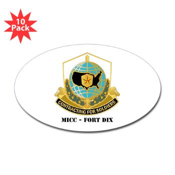 MICCFD - M01 - 01 - DUI - MICC - FORT DIX with Text - Sticker (Oval 10 pk) - Click Image to Close