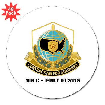 MICCFE - M01 - 01 - MICC - FORT EUSTIS with Text - 3" Lapel Sticker (48 pk)