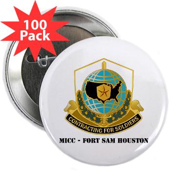 MICCFSH - M01 - 01 - MICC - FORT SAM HOUSTON with Text 2.25" Button (100 pack)
