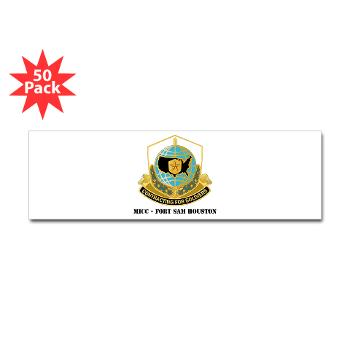 MICCFSH - M01 - 01 - MICC - FORT SAM HOUSTON with Text Sticker (Bumper 50 pk) - Click Image to Close