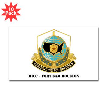 MICCFSH - M01 - 01 - MICC - FORT SAM HOUSTON with Text Sticker (Rectangle 10 pk) - Click Image to Close