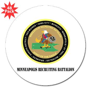 MINNEAPOLIS - M01 - 01 - DUI - Minneapolis Recruiting Bn with text - 3" Lapel Sticker (48 pk) - Click Image to Close