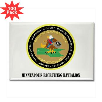 MINNEAPOLIS - M01 - 01 - DUI - Minneapolis Recruiting Bn with text - Rectangle Magnet (100 pack) - Click Image to Close