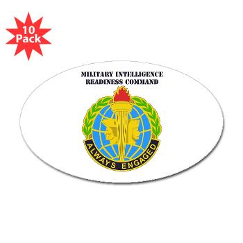 MIRC - M01 - 01 - DUI - Military Intelligence Readiness Command with text - Sticker (Oval 10 pk) - Click Image to Close
