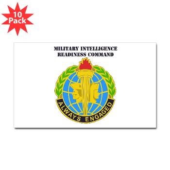 MIRC - M01 - 01 - DUI - Military Intelligence Readiness Command with text - Sticker (Rectangle 10 pk)
