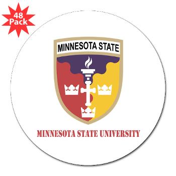 MSU - M01 - 01 - SSI - ROTC - Minnesota State University with Text - 3" Lapel Sticker (48 pk)