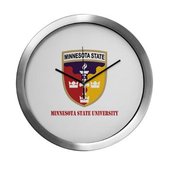 MSU - M01 - 03 - SSI - ROTC - Minnesota State University with Text - Modern Wall Clock - Click Image to Close