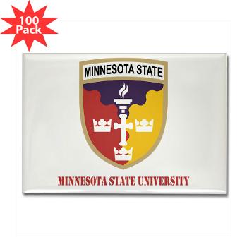 MSU - M01 - 01 - SSI - ROTC - Minnesota State University with Text - Rectangle Magnet (100 pack)