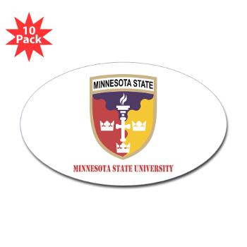 MSU - M01 - 01 - SSI - ROTC - Minnesota State University with Text - Sticker (Oval 10 pk) - Click Image to Close