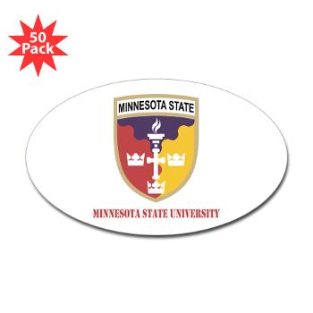 MSU - M01 - 01 - SSI - ROTC - Minnesota State University with Text - Sticker (Oval 50 pk) - Click Image to Close