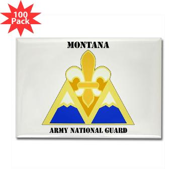 MTARNG - M01 - 01 - DUI - Montana Army National Guard with Text - Rectangle Magnet (100 pack) - Click Image to Close