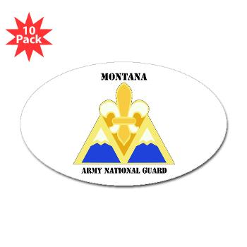 MTARNG - M01 - 01 - DUI - Montana Army National Guard with Text - Sticker (Oval 10 pk)