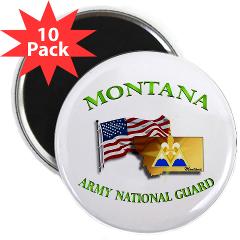 MTARNG - M01 - 01 - DUI - Montana Army National Guard with flag 2.25" Magnet (10 pack) - Click Image to Close