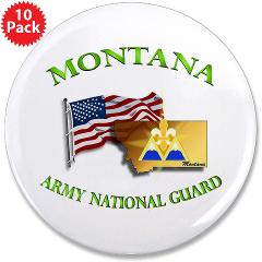 MTARNG - M01 - 01 - DUI - Montana Army National Guard with flag 3.5" Button (10 pack)