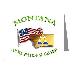 MTARNG - M01 - 02 - DUI - Montana Army National Guard with flag Note Cards (Pk of 20)