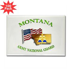 MTARNG - M01 - 01 - DUI - Montana Army National Guard with flag Rectangle Magnet (100 pack)