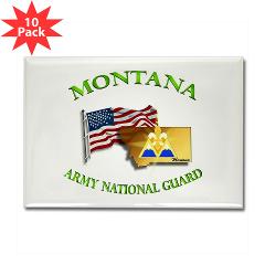 MTARNG - M01 - 01 - DUI - Montana Army National Guard with flag Rectangle Magnet (10 pack) - Click Image to Close
