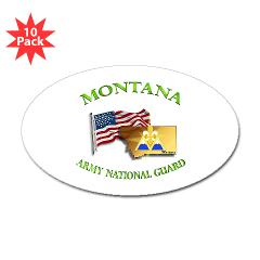 MTARNG - M01 - 01 - DUI - Montana Army National Guard with flag Sticker (Oval 10 pk)
