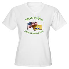 MTARNG - A01 - 04 - DUI - Montana Army National Guard with flag Women's V-Neck T-Shirt