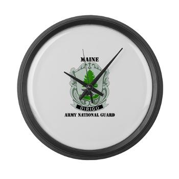 MaineARNG - M01 - 03 - DUI - Maine Army National Guard with Text - Large Wall Clock