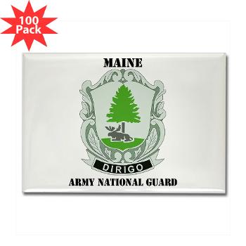 MaineARNG - M01 - 01 - DUI - Maine Army National Guard with Text - Rectangle Magnet (100 pack)