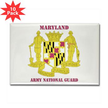 MarylandARNG - M01 - 01 - DUI - Maryland Army National Guard with Text - Rectangle Magnet (10 pack) - Click Image to Close