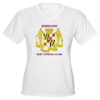 MarylandARNG - A01 - 04 - DUI - Maryland Army National Guard with Text - Women's V-Neck T-Shirt