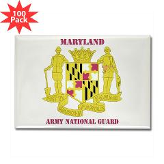 MarylandARNG - M01 - 01 - DUI - Maryland Army National Guard with Text - Rectangle Magnet (100 pack)