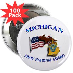 MichiganARNG - M01 - 01 - DUI - Michigan Army National Guard with Flag - 2.25" Button (100 pack) - Click Image to Close