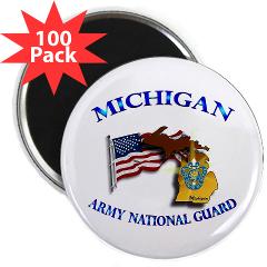 MichiganARNG - M01 - 01 - DUI - Michigan Army National Guard with Flag - 2.25" Magnet (100 pack) - Click Image to Close