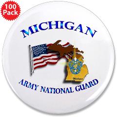MichiganARNG - M01 - 01 - DUI - Michigan Army National Guard with Flag - 3.5" Button (100 pack) - Click Image to Close
