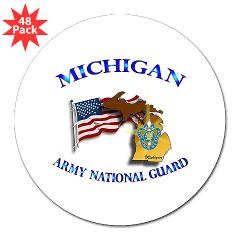 MichiganARNG - M01 - 01 - DUI - Michigan Army National Guard with Flag - 3" Lapel Sticker (48 pk)